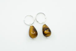 Oorbellen Tijgeroog zilver Oorbellen Tijgeroog zilver