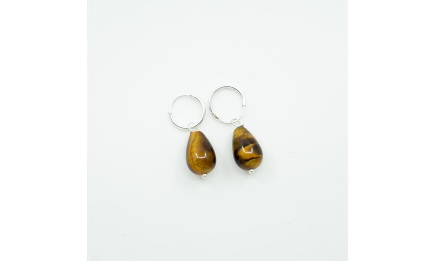 Oorbellen Tijgeroog zilver Oorbellen Tijgeroog zilver