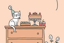 Poes met slinger Poes met slinger